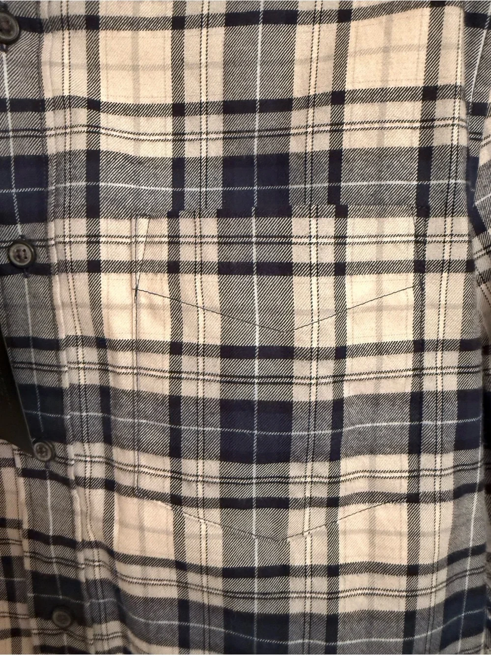Banana Republic Luxe Flannel Shirt Mens S Blue Plaid Untucked Slim Fit NWT